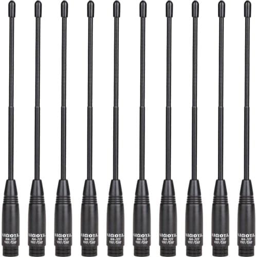 10PCS Nagoya NA-701 SMA-Male Dual Band 144/430Mhz Flexible Whip Handheld Antenna HT/Scanner for Wouxun TYT Walkie Talkie Radio