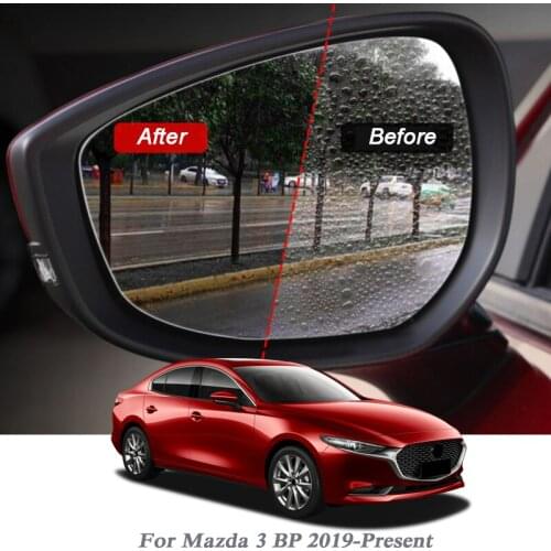 2PCS Car Waterproof Anti Fog Film Rearview Mirror Film Sticker Window Clear Sticker For Mazda 3 BP 2019-Present Accessory