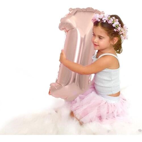 32inch number 1 balloons rose gold rose gold decoration party balloon medium helium globos 1st birthday party home decor ballon