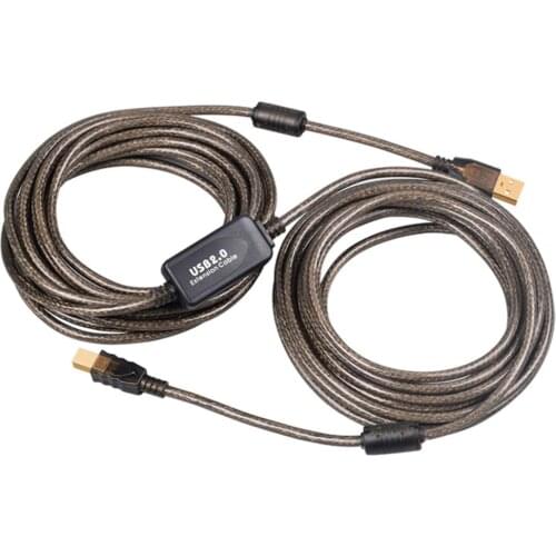 Active USB 2.0 printer cable 15M 10M with amplifier&ferrite cores USB 2.0 A male to B male