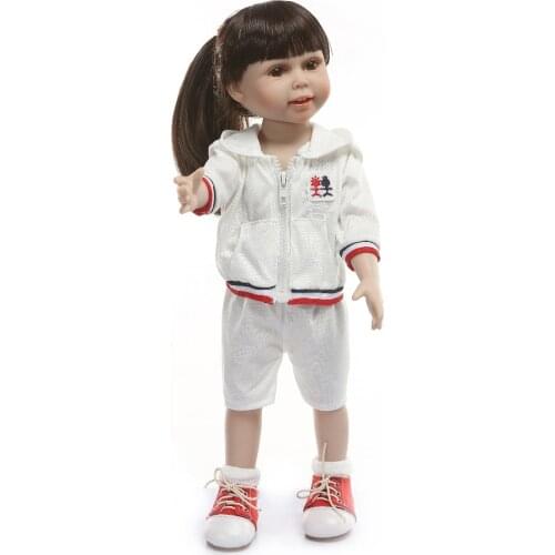 American baby Doll 18 Inch/45 cm Full vinyl silicone reborn Baby Doll toys bebes reborn menina Princess Doll gift for child