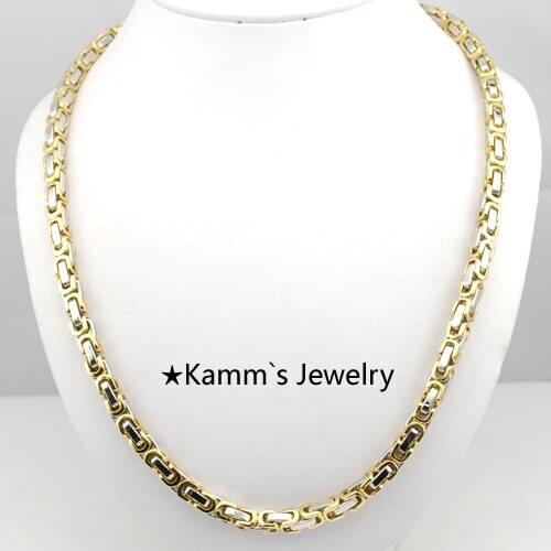 AMUMIU Lose Money Promotion! Fashion Men Necklace Chain Link Byzantine Necklace Men Jewelry KN014