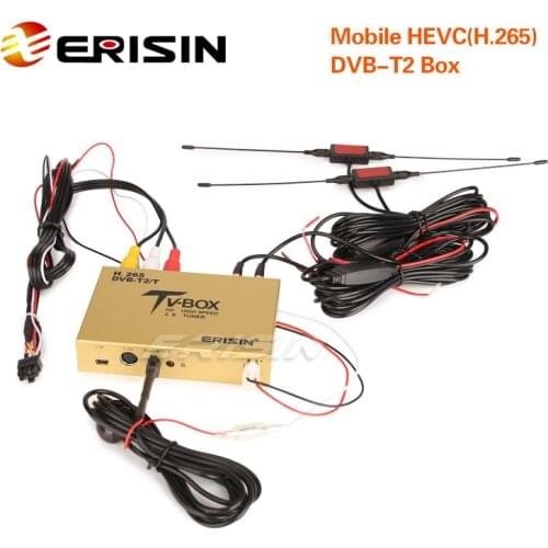 Erisin ES338-HC Car Digital HDTV DVB-T2/T Receiver HEVC H.265 H.264 HDMI-Compatible USB Mobile TV Box 160km/H for ES7XX Series