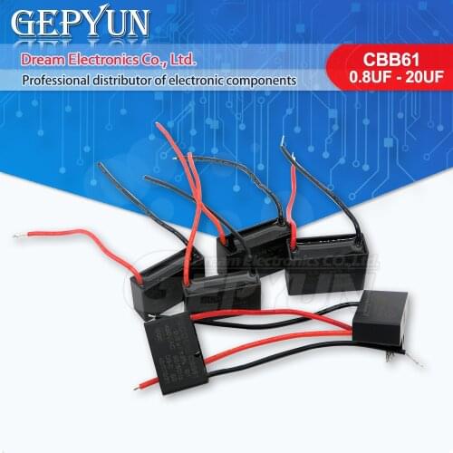 CBB61 450V 0.8uF~20uF starting capacitance AC Fan Capacitor igmopnrq 450V CBB Motor Run Capacitor
