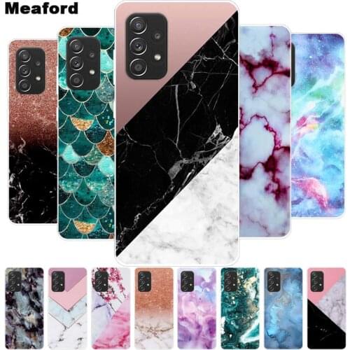 Phone Case For Samsung Galaxy A52 5G Case A526B Silicon Back Cover For Galaxy A52 A 52 A525F 4G Soft Case Marble Fashion coque