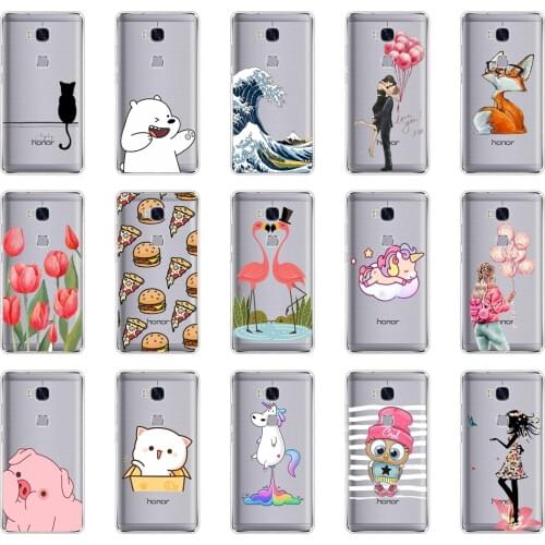 Back Case For Huawei Honor 5X X5 GR5 kiw-l21 5.5" Phone TPU Cover For Huawei Honor 5x KIW-L21 Silicone Cases Cover Shells