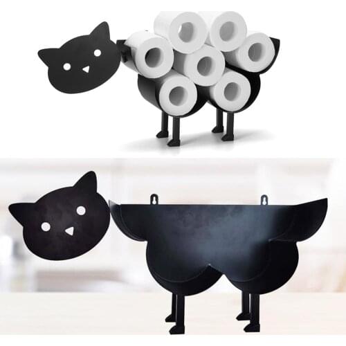 Bathroom Toilet Paper Roll Holder Kitchen Tissue Storage Stand Rack Cast Iron Roll Storage Bathroom Decoration Accessories