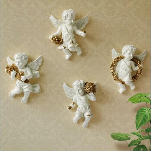 European small angel wall hangings wall decoration creative wall hanging home living room TV background wall decorations