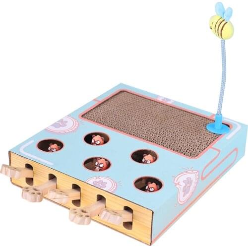 Pet Cat Toy Cat Hitting Hamster Toys 5-holed Cats Interactive Toys For Cat Hunt Gophers Kitten Scratch Board Pad Cat Accessories