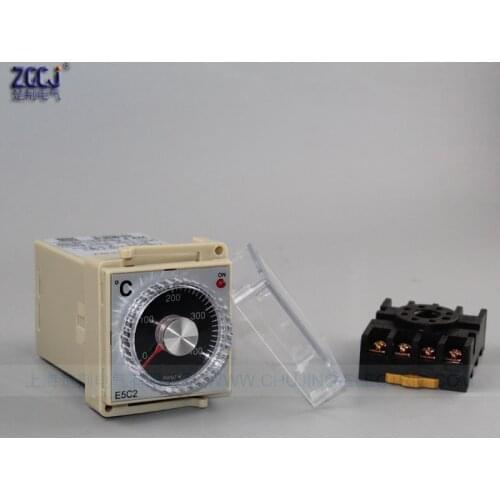 K type thermocouple Input guide rail type temperature controller 0-200‘C 0-400‘C E5C2 controller , temperature meter