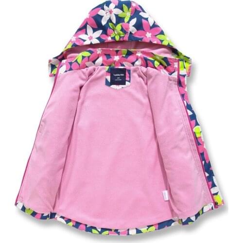 New Spring Autumn Child Kid Clothe Baby Girl Windproof Waterproof Jacket Outwear Double Deck Inner Polar Fleece