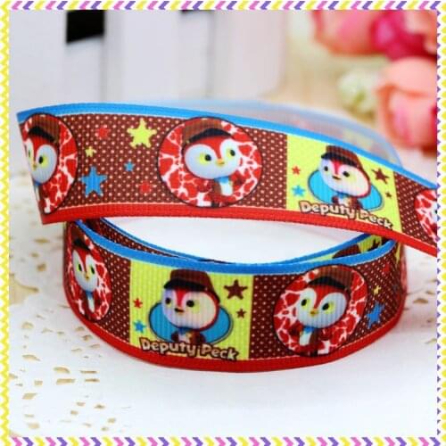 DHK 7/8'' 5yards cartoon printed grosgrain ribbon headwear hair bow diy party decoration OEM Wholesale 22mm E810