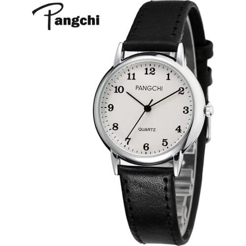 PANGCHI Brand Men Woman Watches Waterproof Quartz Wristwatches Casual Fashion Leather Couple Watch Relojes Montre Femme