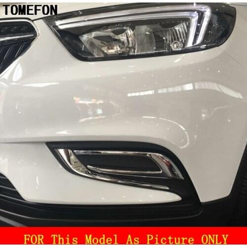 Low-Equipped Accessories ABS Chrome Front Fog Light Lamp Cover 2PCS For Opel Mokka / Vauxhall Mokka For Buick Encore 2016-2017