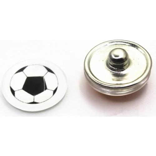 New arrive 10pcs Football Snap Buttons Fit 18mm Glass Snap Bangle Bracelets Diy Snap Jewelry Buttons Charms Snap Necklace