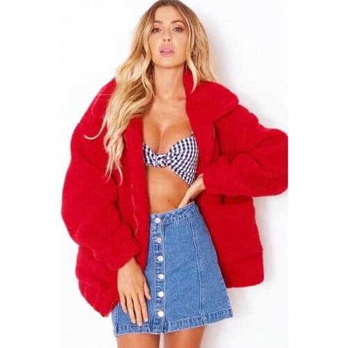 Teddy coat fake fur top jackets warm and thick