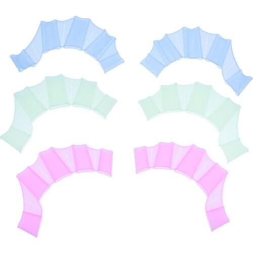 1 Pair Swimming Flippers Hand Swim Training Swim Finger Frog Webbed Gloves Paddle Good Elasticity Durable High Quality