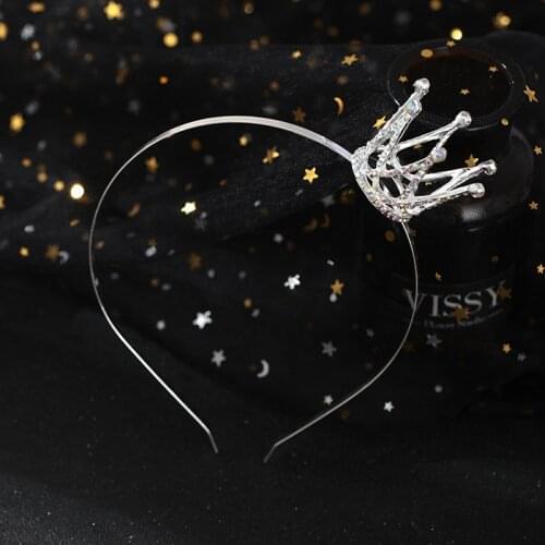 Korea Gold Silver-color Bridal Princess Crown Wedding Tiaras Hair Jewelry Rhinestone Headband Girls Children Tiara Hair Accessor
