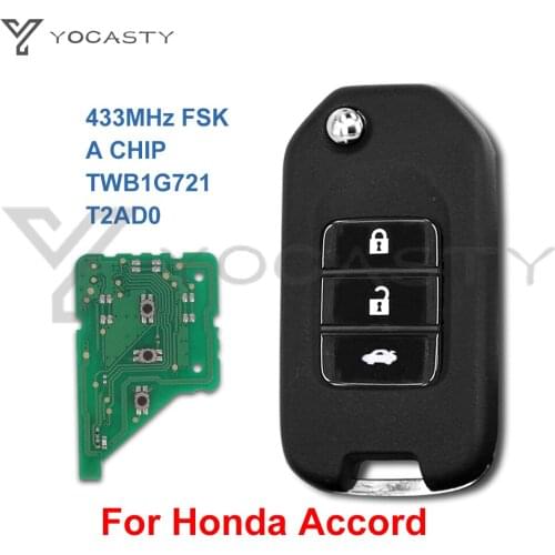 YOCASTY 433Mhz Remote Control Folding remote key fob With G dot TWB1G761 ID47 chip For Honda City Fit XRV GREIZ 9th generation
