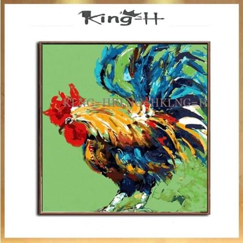 Hand-painted drawing animals chicken oil painting knife thick oil painting on the wall for the sitting room decorate house for s