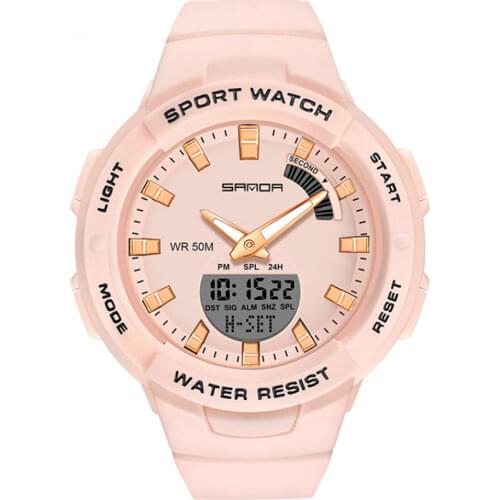 SANDA Fashion Brand Watch For Women Trend 2020 Sport Military Waterproof Multifunctional LED Digital Men Clock Gifts for Couple