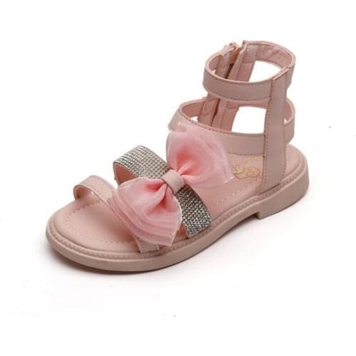 Girls Sandals 2021 Summer New Childrens Shoes Baby Soft Bottom Fashion Bow Princess Shoes