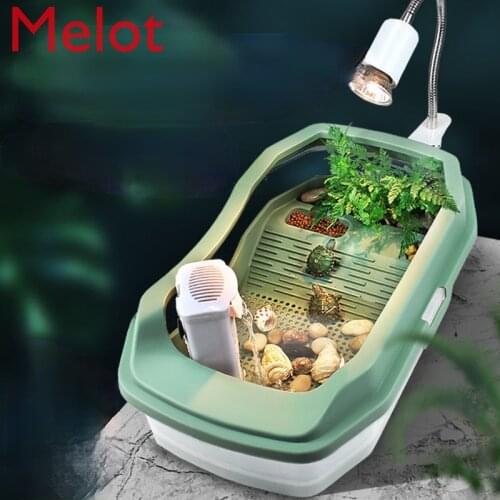 Modern Turtle Jar Provided with Balcony Special Ecological Pot Turtle Box Landscape Villa Feeding Box Household Breeding Turtle