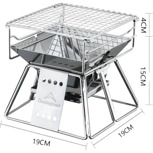 Ultra-small stainless steel barbecue grill Couple barbecue 1~2 people Outdoor barbecue grill Family small carbon barbecue grill