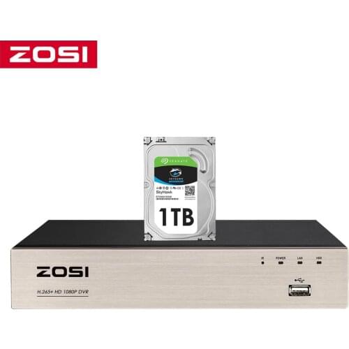 ZOSI 8 Channel TVI 4-IN-1 DVR H.265+ 1080p Security CCTV DVR 8CH Mini Hybrid HDMI DVR Support Analog/AHD/TVI/CVI Camera