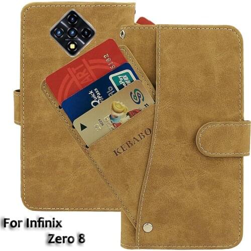 Vintage Leather Wallet Infinix Zero 8 Case 6.85" Flip Luxury Card Slots Cover Magnet Phone Protective Cases Bags