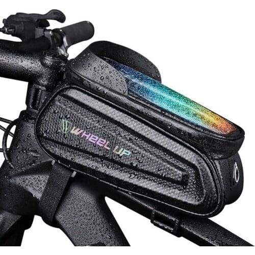 7.0In Rainproof Bike Bag Frame Front Top Tube Cycling Bag Reflective Touch Phone Case Touchscreen Bag MTB Bicycle Accessories