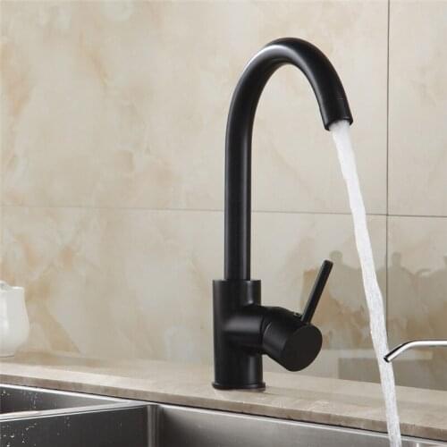 Black Color Rotating Copper Crane Kitchen Sink Faucet Hot And Cold Water Vegetables Kitchen Mixer Tap 7114RKitchen Faucets