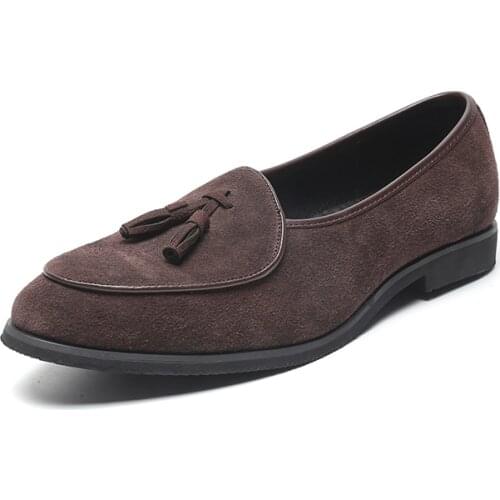 Suede Leather Men Loafer Shoes Fashion Male Shoes Casual Shoes Man Party Wedding Footwear