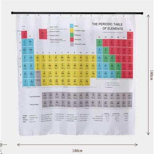 45 New Periodic Table of Elements Bathroom Curtains Waterproof 3D Print Shower Curtain White Fabric Curtain For The Bath