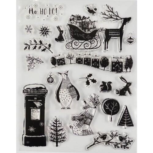 Animals Christmas Transparent clear stamp for DIY Scrapbooking/Card Making/Kids Christmas Fun Decoration Supplies