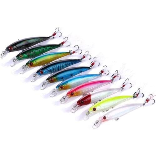 1pcs/lot 9cm/8g Fishing Lures 3D Eyes Floating Laser Minnow Hard Plastic Baits Fish Lures Artificial Bait fishing lure Hard Bait