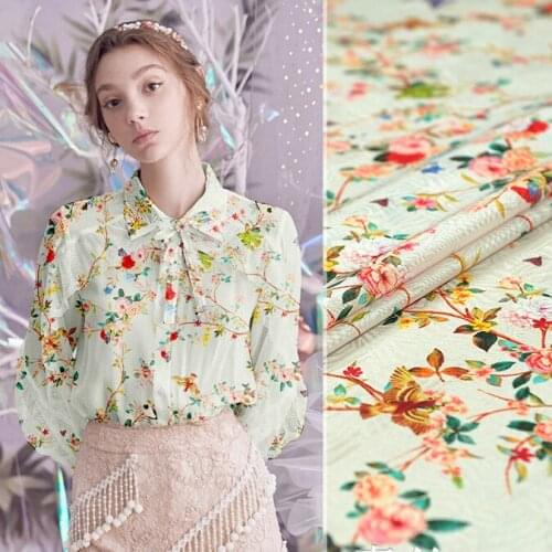 137cm wide jacquard silk fabric meter 14mm silk crepe de chine fabric dress jacquard fabric wholesale silk cloth