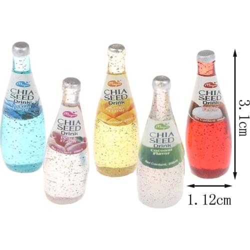 2/5Pcs 1:12 Doll House Fruit Drink Bottle Dollhouse Miniatures 1:12 Accessories Miniature Resin Toy