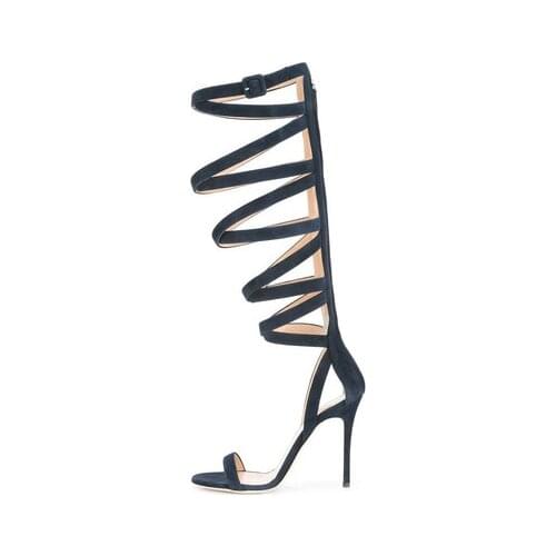 2021 New Women Strappy Zip Over The Knee Gladiator Sandals Cut-Out Sexy High Heels Strip Shoes Woman Roman Summer Sandals Boots