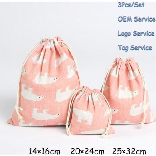 3Pcs/Lot Coffee beans Storage bag Make Up bag Jewlery Organizer Cotton Candy Pouch Perfume Gift Bag Aromatherapy Dry Flower bag