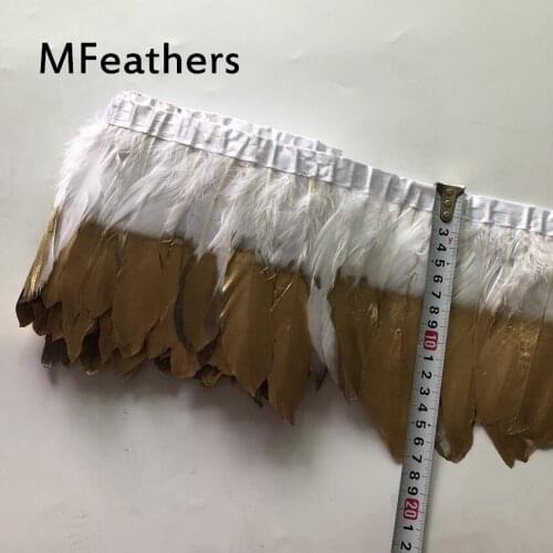 4 Yard White Goose Feather Trim 15-20 CM 6-8" In Height Natural Geese Feathers Fringe Ribbon For Cloth Sewing Materials Carnival