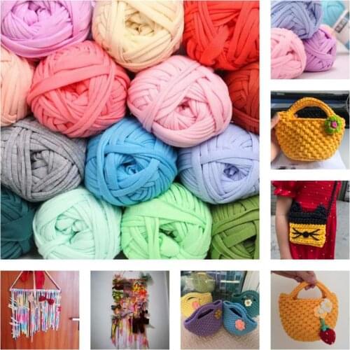 5pcs/lot Colored Weaving Thread Yarn Soft Polyester Woven Bag Carpet DIY Hand-knitted Material