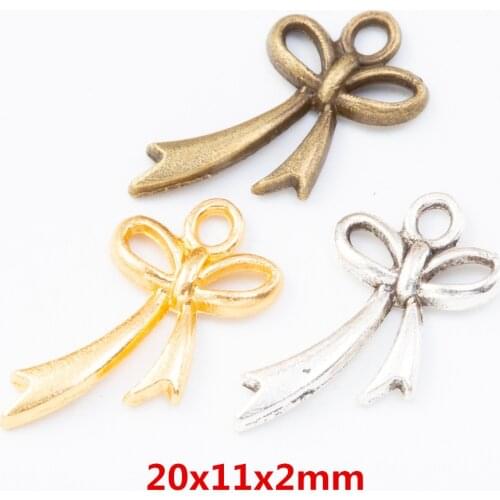 65pcs / set of bow-knot zinc alloy charm DIY metal products found in 7707