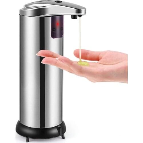 Soap Dispenser Touchless Automatic Soap Dispenser Waterproof Base Stainless Steel Infrared Sensor Type Adjustable Hands-Free