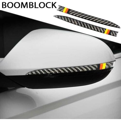 Boomblock Carbon Fiber Car Rearview Mirror Anti collision Strip Cover Sticker For Audi A6 A7 2012 2013 2014 2015 2016 2017 2018