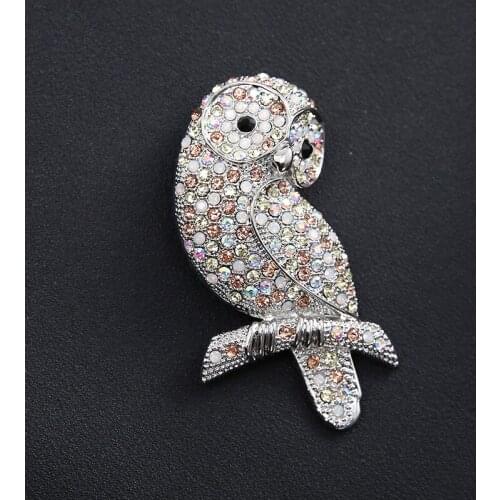 Full Of Rhinestone Owl Brooch Bling Bling Fashion Elegant Animal Jewelry
