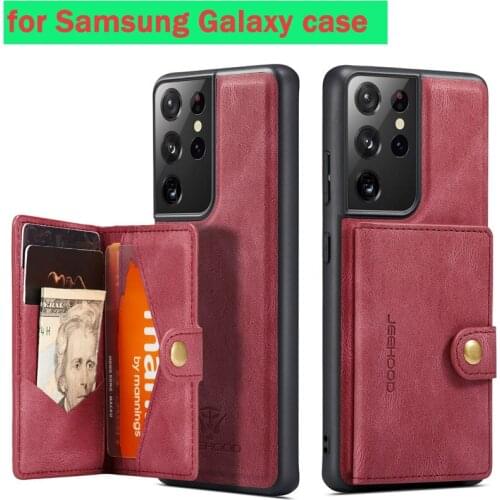 For Samsung Galaxy S21 S20 FE Ultra Plus Note 20 A72 A71 A52 A51 A42 A32 A12 Case Retro Leather Magnet Wallet Hold Stand Cover