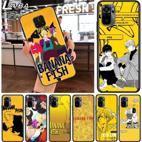 Banana Fish Love for Xiaomi Redmi Note 10 10S 9 9T 9S 9Pro Max 8T 8Pro 8 7 6 5 Pro 5A 4X 4 Soft Black Phone Case