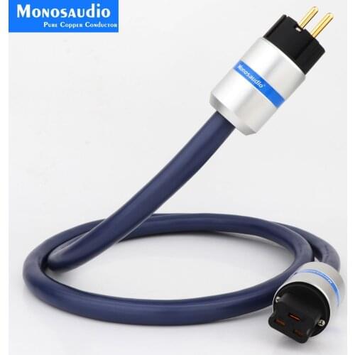 Monosaudio P902 99.9998% Pure Copper Schuko Power Cable HIFI EMC Shield Power wire EU/US Power Cable AC Mains Power cord