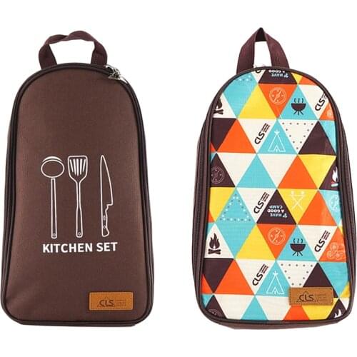 Camping Cookware Backpacking Tour Kitchen Utensil Storage Bag Carry Tote Organizer For Tableware Portable Cutlery Storage Bag